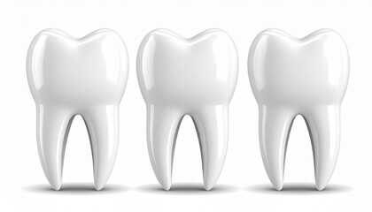 Close-up photo of human teeth with clear white texture and realistic lighting, medical photography style, isolated on clean background