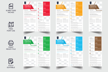Case study dl flyer template | Data Sheet layiut template | Business case study layout with yellow elements | Double side flyer template | Roll up design | rack card design