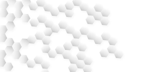 Gray hexagon with shadow like honeycomb seamless geometric polygonal repeatable pattern abstract monochrome element vector illustrator design in white background used as wallpaper, business card etc.