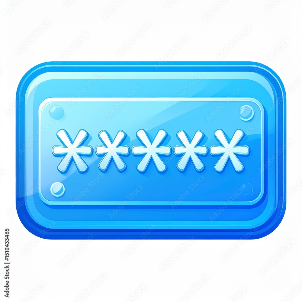 Poster blue password access button digital interface
