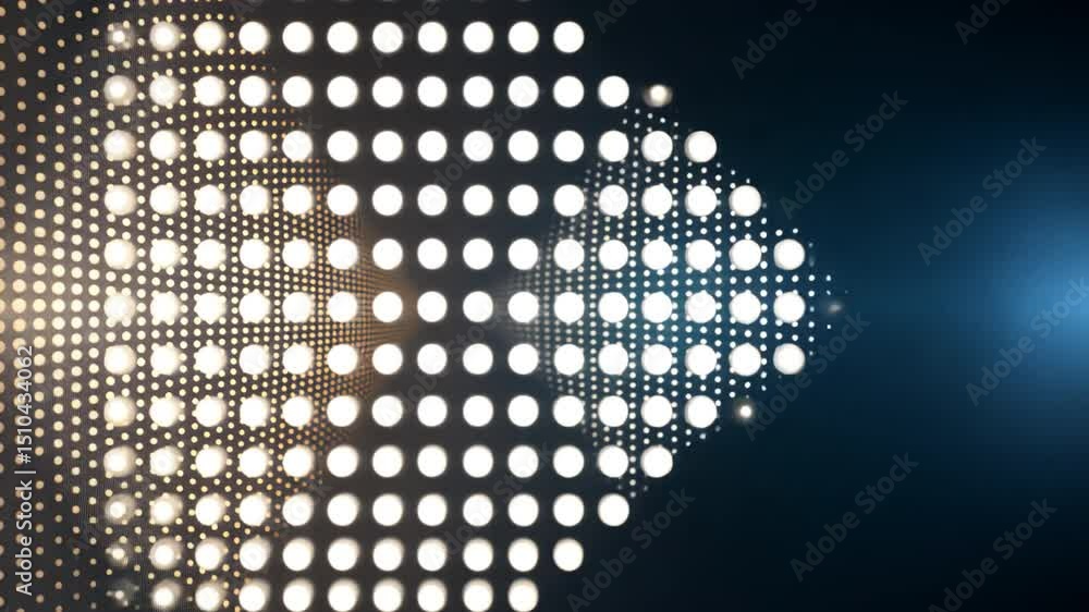 Poster mesmerizing arrangement of illuminated light dots creates stunning visual effect, showcasing modern 