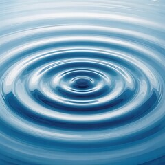 Blue Water Ripple Effect with Smooth Circular Waves in Calm Surface
