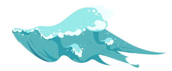  hawaii sea wave. Vector ocean illustration
