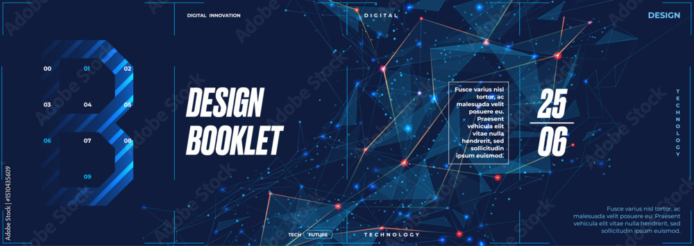 Leinwandbilder plexus wireframe background for banner, brochure, booklet, horizontal flyer, and website design. abs