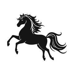 Horse silhouette vector, elegant horse art, black horse head, wild animal sketch, equine graphic design