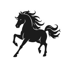 Horse silhouette vector, elegant horse art, black horse head, wild animal sketch, equine graphic design
