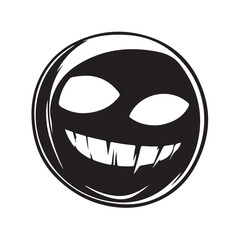 Vector scary face emojis with spooky, creepy, and horror-themed expressions isolated on white background.