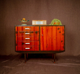 vintage furniture on dark background