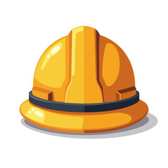 Yellow Hard Hat Safety Helmet Illustration for Construction and Industrial Work Protection