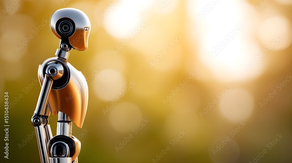 Poster futuristic robot with abstract design