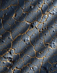 Dried Cracked Earth Surface Texture Arid Land Detail with Water Droplets