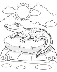 alligators animals coloring pages