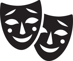 Theater masks silhouette vector,theater mask 
