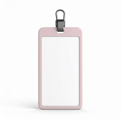 Fototapeta premium Blank Pink Plastic Badge Holder Mockup