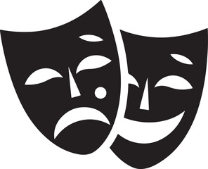 Theater masks silhouette vector,theater mask 
