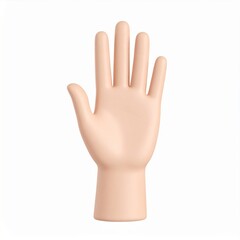 Fototapeta premium Beige Cartoon Hand Gesture on White Background