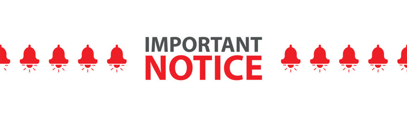 important notice sign on white background	