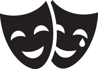 Theater masks silhouette vector,theater mask 
