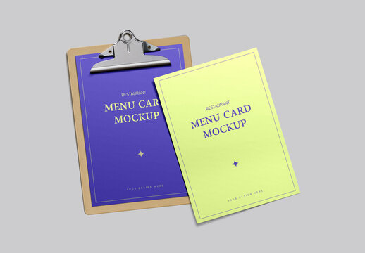 Food Menu Card Mockup