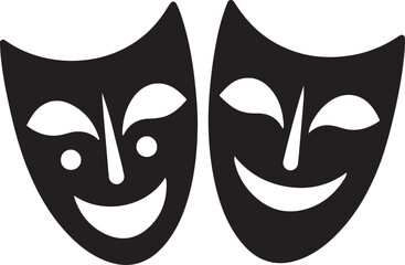 Theater masks silhouette vector,theater mask 
