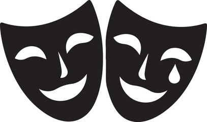 Theater masks silhouette vector,theater mask 
