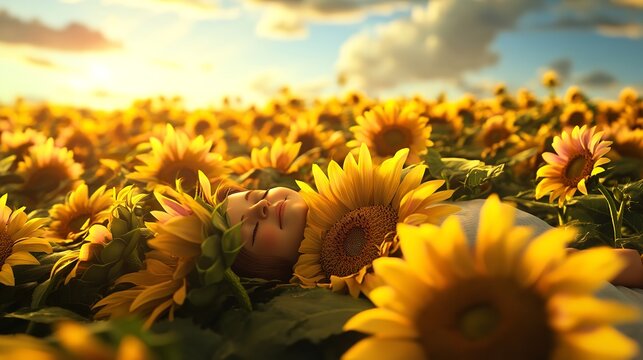 Relaxing naps in sunflower fields celebrate National Sunflower Day

