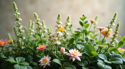 Fototapeta premium Beautiful flowers, perfect for adding a touch of nature to your projects. Ideal for backgrounds, wallpapers, and decorative elements.