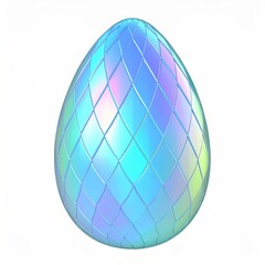 Obraz premium Iridescent Blue Egg with Diamond Pattern