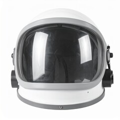 White Astronaut Helmet with Visor on White Background