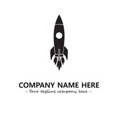 Rocket silhouette logo company design vector illustration