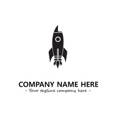 Rocket silhouette logo company design vector illustration