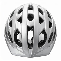 Silver Bicycle Helmet with Protective Design