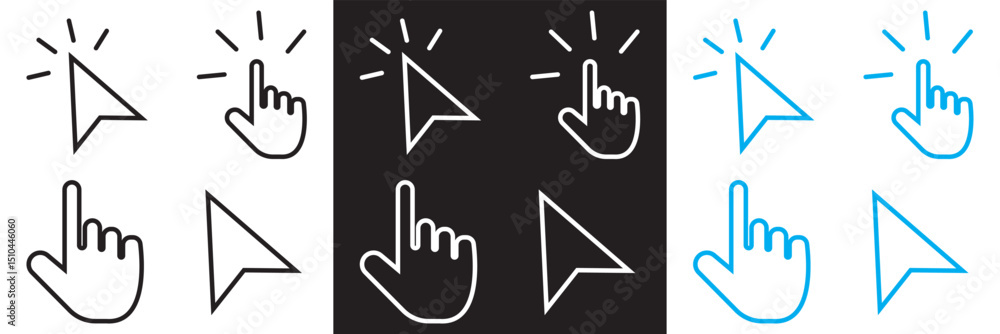 Leinwandbilder Click Cursor. Computer mouse click cursor icon. Pointer click icon. Hand pointer symbol. Clicking finger. Vector for websites, mobile interfaces, presentations, banner, visual branding etc. EPS 10