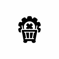 Abandoned Cart Recovery Vector Silhouette Icon