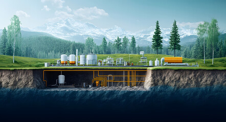 A diagram of carbon dioxide storage solutions, including geological sequestration and utilization technologies