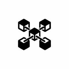 Blockchain Data Chain Vector Silhouette Icon Design