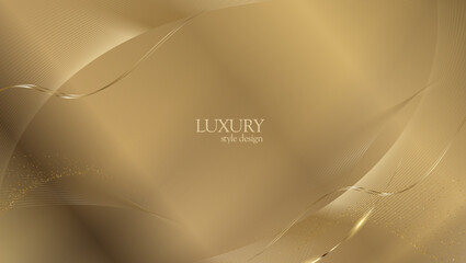 Elegant Gold Wave Abstract Background design.