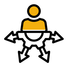 Capacity Utilization Icon - Color Lineal Style for Resource Management. (Color Lineal Style)