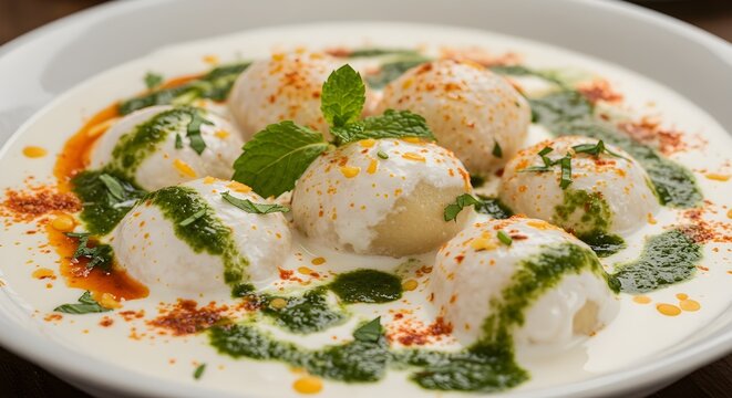 Dahi Baray with Yogurt and Spicy Masala &ndash; Traditional South Asian Snack