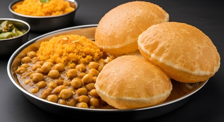 Close-Up of Halwa Puri Combo &ndash; Traditional Pakistani Breakfast