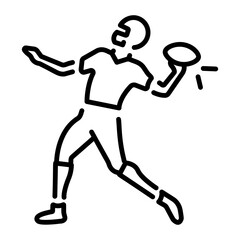 A line style icon of rugby game