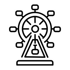 Fototapeta premium An outline style icon of ferris wheel