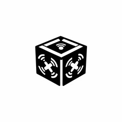 Intelligent Object Tracking Icon with Box and Motion Arrows
