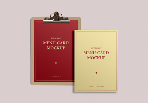 Restaurant Menu Card Mockup