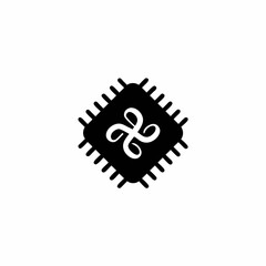 Quantum Circuit Processor Icon Chip With Quantum Logic