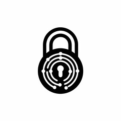 Quantum Encryption Icon Vector Silhouette Icon Design
