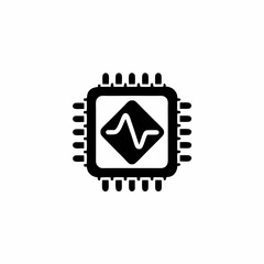 Quantum Computing Chip Vector Silhouette Icon Design
