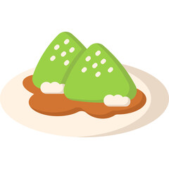Lupis Indonesian Cake Flat Icon