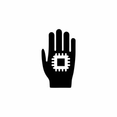 Smart Chip Implant Vector Silhouette Icon Design