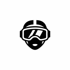 Virtual Reality Headset Vector Silhouette Icon Design